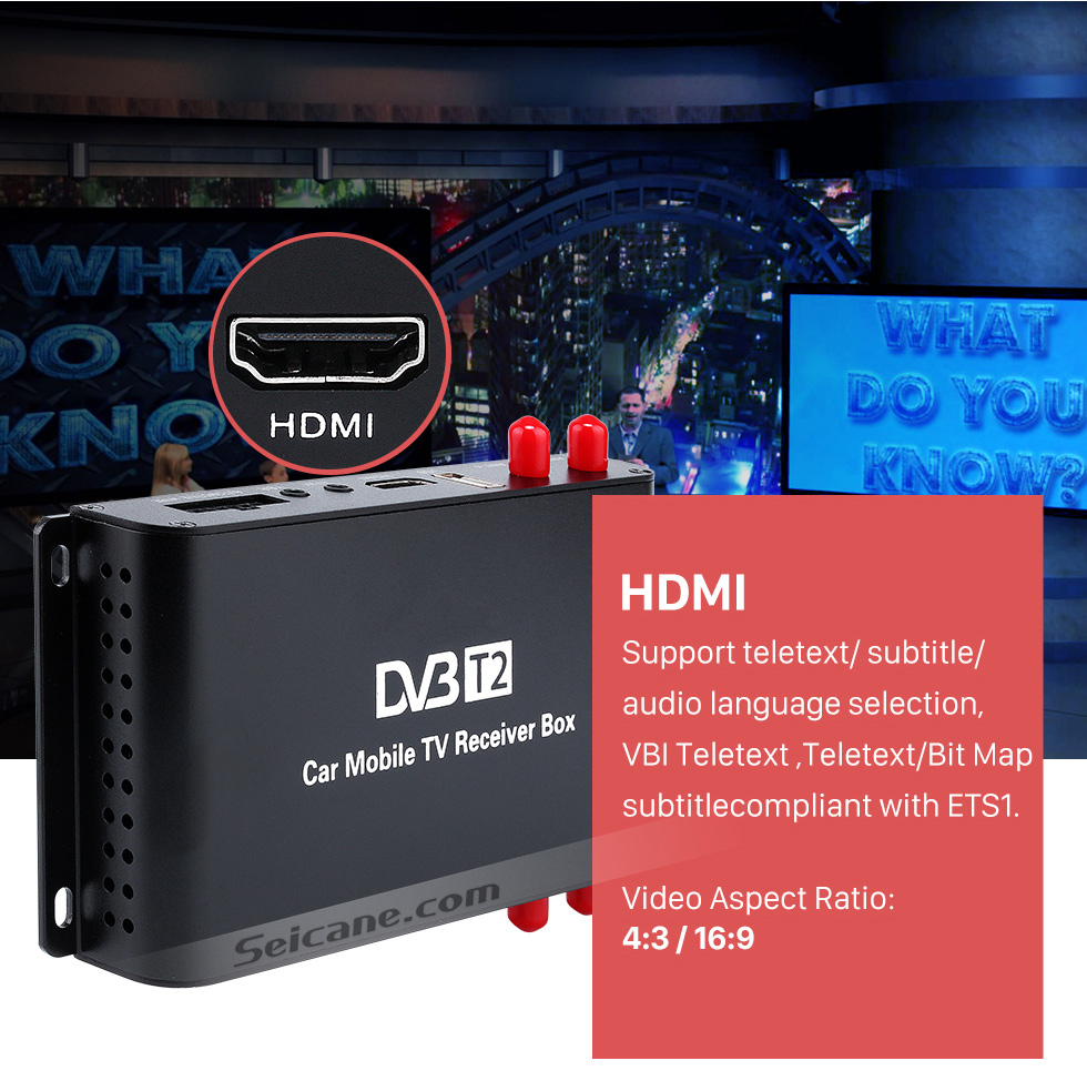 Seicane Seicane HDMI 1080P DVB-T2 4 Tuner Digital TV Receiver TV BOX For CAR DVD player Seicane Seicane HDMI 1080P DVB-T2 4 Tuner Digital TV Receiver TV BOX For CAR DVD player