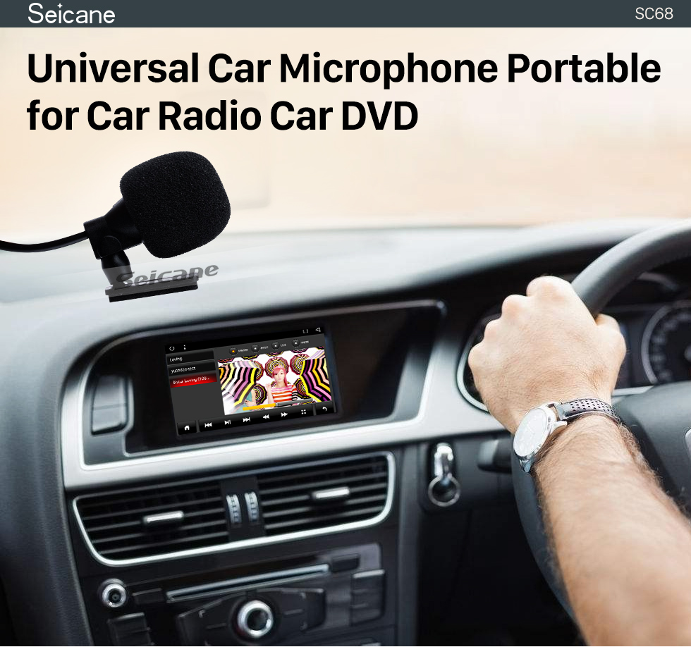 Seicane Universal Car Microphone Portable External Microphone Professional Speaker for Car Radio Car DVD Player 3.5mm 50 Hz-20 kHz