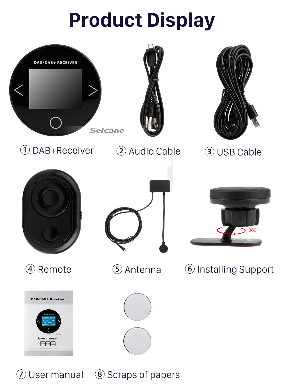 Seicane High Quality Car Digital Radio DAB+ Audio Receiver Radio Tuner with USB Interface RDS Function Seicane High Quality Car Digital Radio DAB+ Audio Receiver Radio Tuner with USB Interface RDS Function