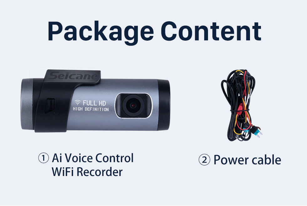 Seicane HD 1920x1080P Caméra de voiture Contrôle vocal Enregistreur Wifi Caméra DVR Enregistrement Angle de 140 degrés Seicane HD 1920x1080P Caméra de voiture Contrôle vocal Enregistreur Wifi Caméra DVR Enregistrement Angle de 140 degrés