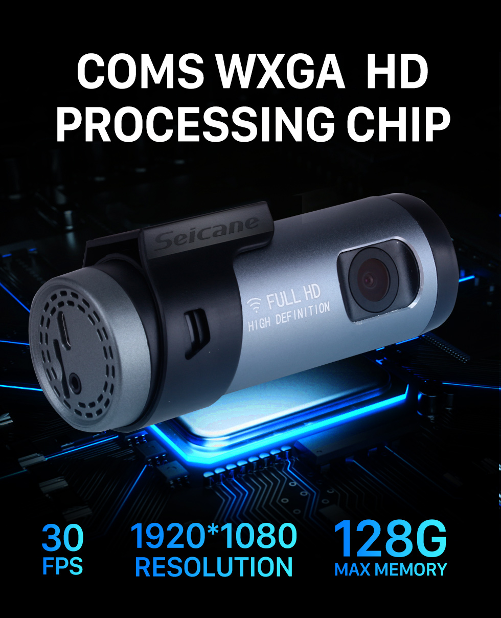 Seicane HD 1920x1080P Caméra de voiture Contrôle vocal Enregistreur Wifi Caméra DVR Enregistrement Angle de 140 degrés Seicane HD 1920x1080P Caméra de voiture Contrôle vocal Enregistreur Wifi Caméra DVR Enregistrement Angle de 140 degrés