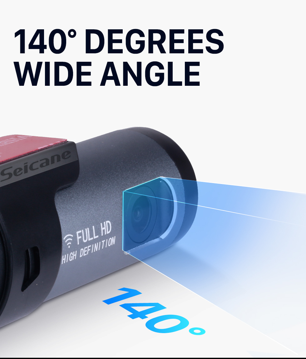Seicane HD 1920x1080P Caméra de voiture Contrôle vocal Enregistreur Wifi Caméra DVR Enregistrement Angle de 140 degrés Seicane HD 1920x1080P Caméra de voiture Contrôle vocal Enregistreur Wifi Caméra DVR Enregistrement Angle de 140 degrés