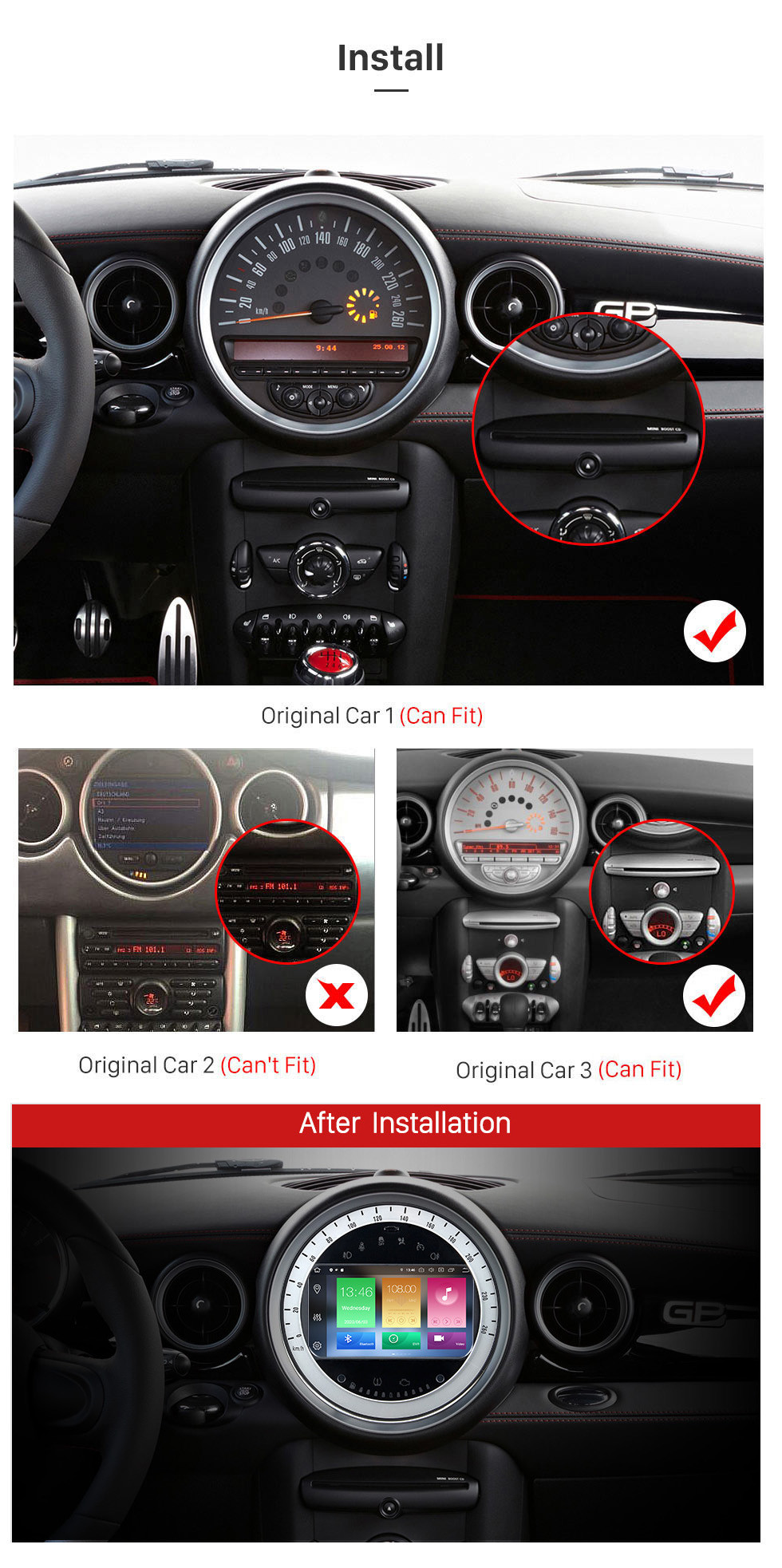 Seicane Android 10.0 Car GPS Navigation DVD Player For 2006-2013 BMW Mini Cooper With Radio Bluetooth 1080P Video USB SD Rearview Camera TV DVR Seicane Android 10.0 Car GPS Navigation DVD Player For 2006-2013 BMW Mini Cooper With Radio Bluetooth 1080P Video USB SD Rearview Camera TV DVR