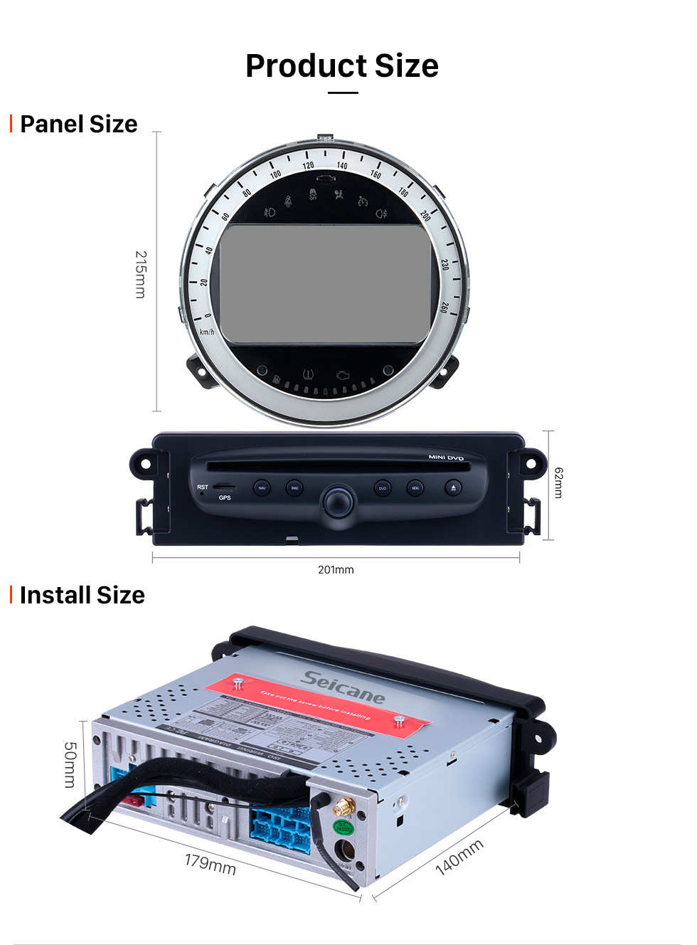 Seicane Android 10.0 Car GPS Navigation DVD Player Para 2006-2013 BMW Mini Cooper Com Rádio Bluetooth 1080P Vídeo USB SD Câmera Retrovisor TV DVR