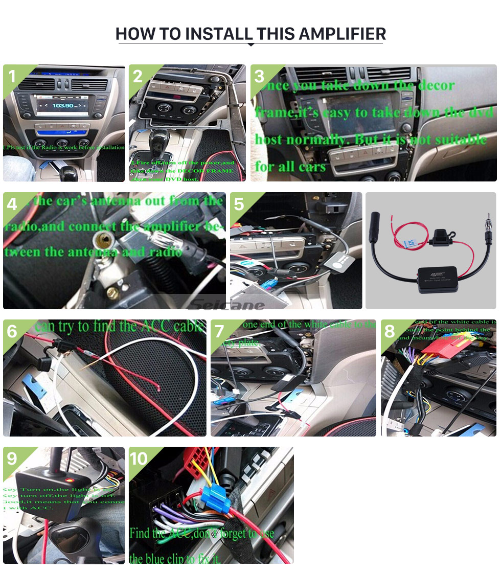 Seicane Hot 88-108Mhz Anti-interference for Universal Car Radio Antenna FM Signal AMP Amplifier Booster Seicane Hot 88-108Mhz Anti-interference for Universal Car Radio Antenna FM Signal AMP Amplifier Booster