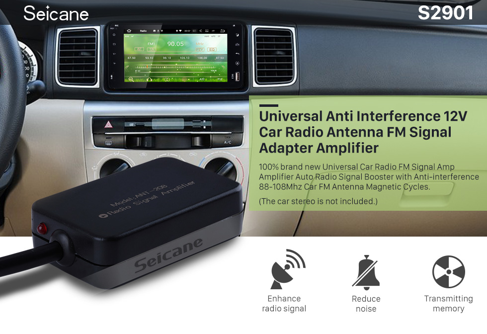 Seicane Hot 88-108Mhz Anti-interference for Universal Car Radio Antenna FM Signal AMP Amplifier Booster Seicane Hot 88-108Mhz Anti-interference for Universal Car Radio Antenna FM Signal AMP Amplifier Booster