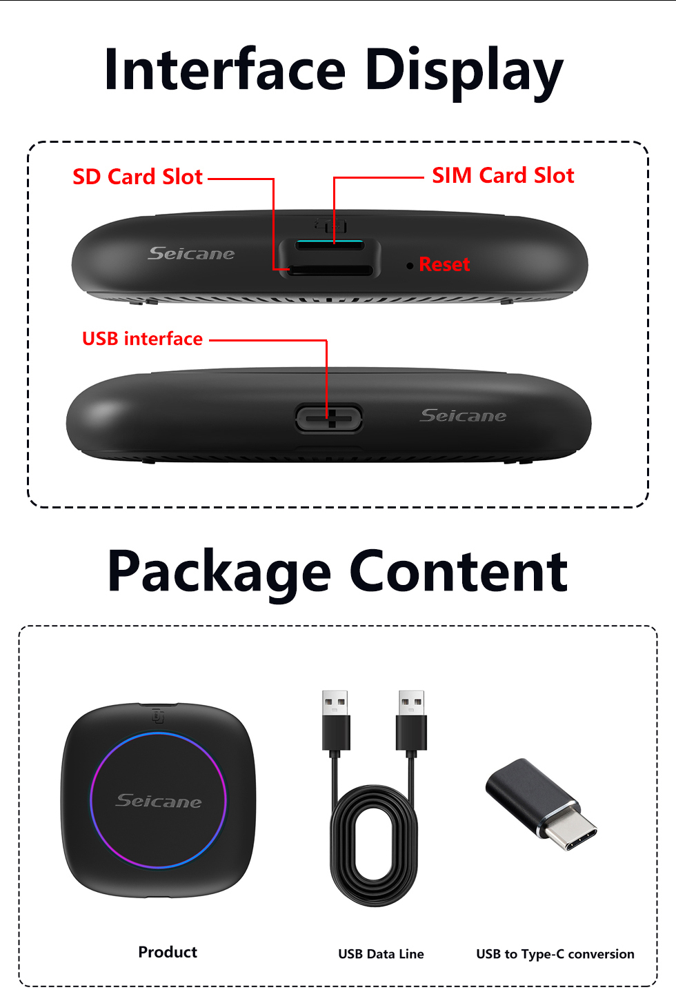 Seicane For BMW ID5 ID6 ID7 ID8 2016 2017 2018 2019-2023 Car Radio Audio Plastic Fiber Decoding Wireless Carplay AI Box