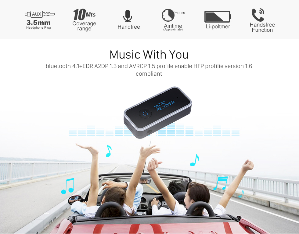 Seicane Universal Portable Car Audio Reciver Hands-free Bluetooth Music Receiver Compatible For IPhone Pad Android PC Seicane Universal Portable Car Audio Reciver Hands-free Bluetooth Music Receiver Compatible For IPhone Pad Android PC