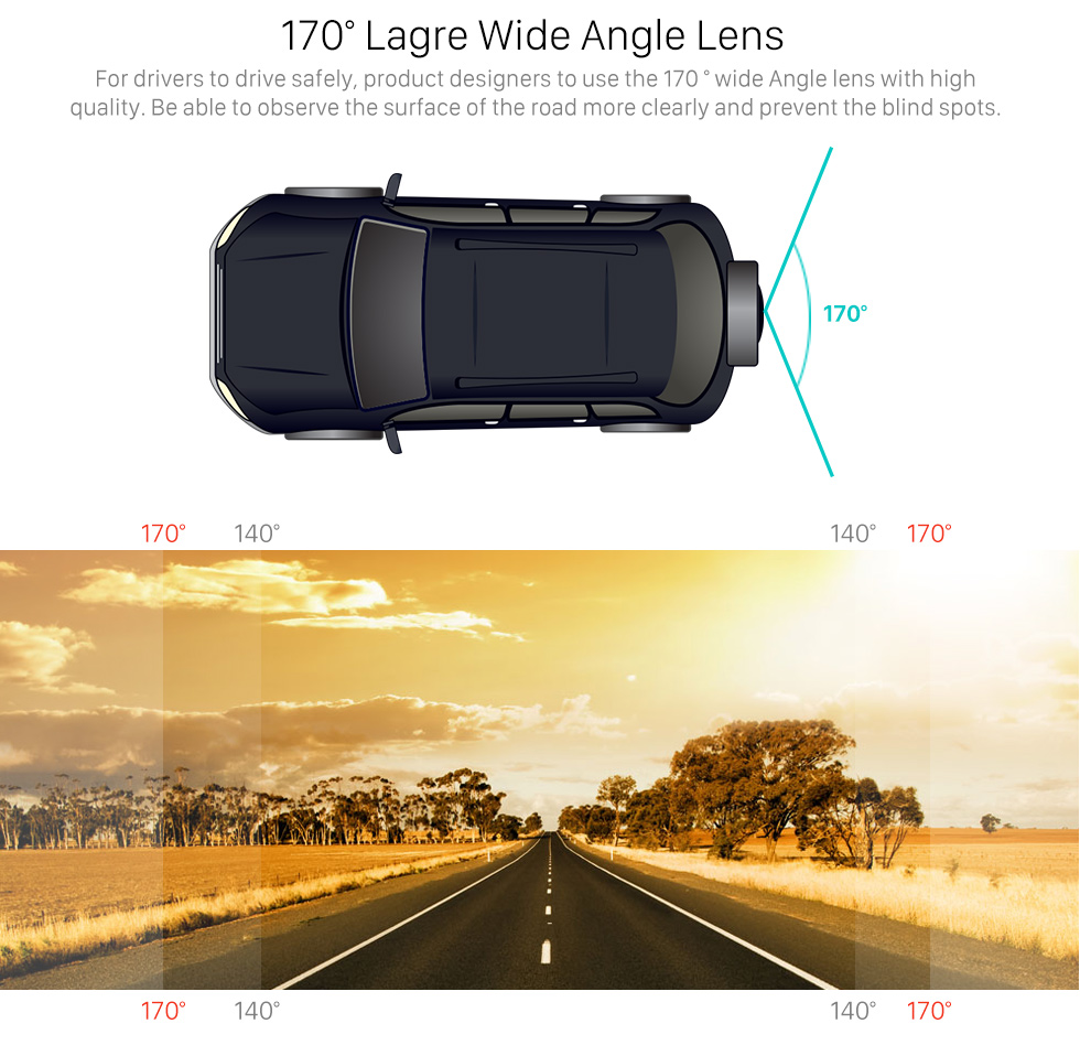 170 Large Wide Angle Lens 170 Degree Wide Angle Starlight HD Night Vision Rearview Camera Waterproof Parking Assistance system for Car Radio Big Screen