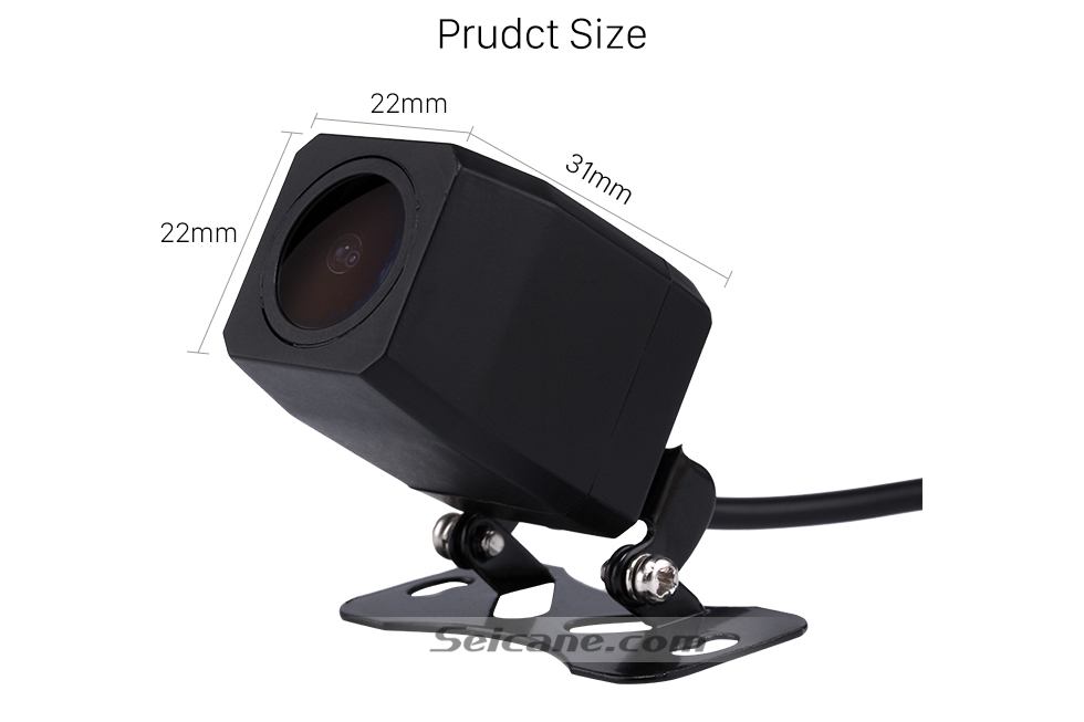 Prudct Size  170 grados gran angular de visión nocturna HD cámara de visión trasera sistema de asistencia de aparcamiento a prueba de agua para la pantalla del coche de gran pantalla