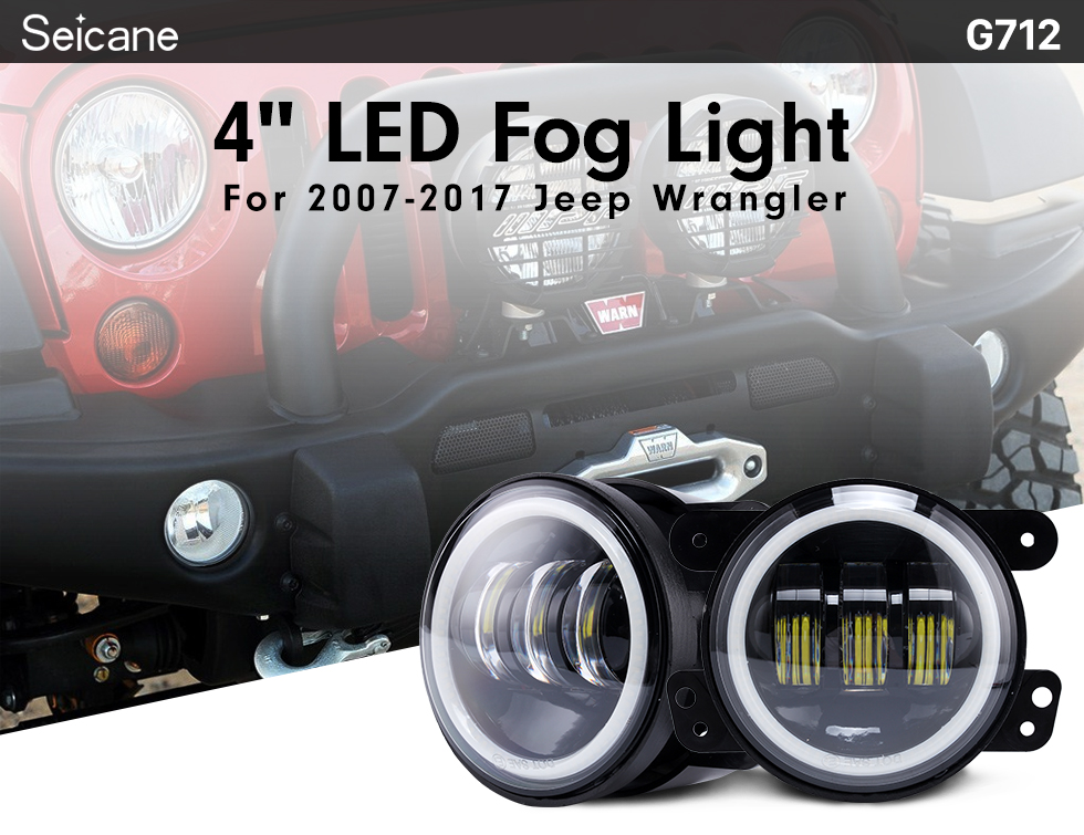Seicane 7 Zoll Auto Front LED Halo Scheinwerfer Refit Daylight Runde Lampen für 1996-2017 Jeep Wrangler 2PCs Seicane 7 Zoll Auto Front LED Halo Scheinwerfer Refit Daylight Runde Lampen für 1996-2017 Jeep Wrangler 2PCs