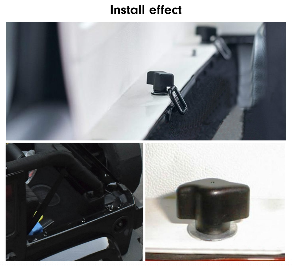 Seicane Black Metal Hard Top Thumb Screws Fastener Nut Kit for 2007-2016 Jeep Wrangler Car Roof Quick Removal Installation 8pcs Seicane Black Metal Hard Top Thumb Screws Fastener Nut Kit for 2007-2016 Jeep Wrangler Car Roof Quick Removal Installation 8pcs