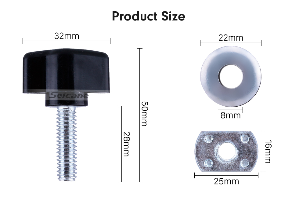 Seicane Kit de porca de fixador de parafusos de parafuso de carro para 2007-2016 Jeep Wrangler Instalação rápida de remoção rápida rápida 6pcs