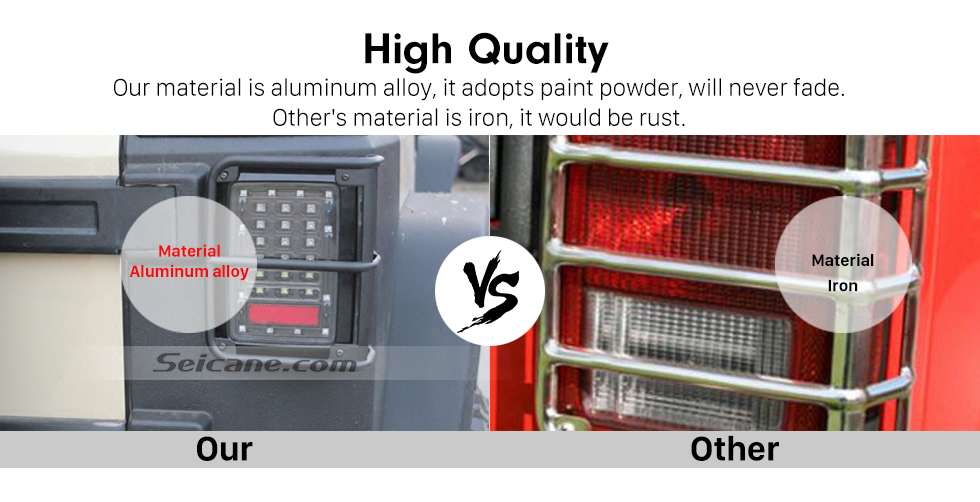 Seicane 2шт Металл Задний хвост Свет лампы Защитная крышка Защитник на 2007-2016 Jeep Wrangler