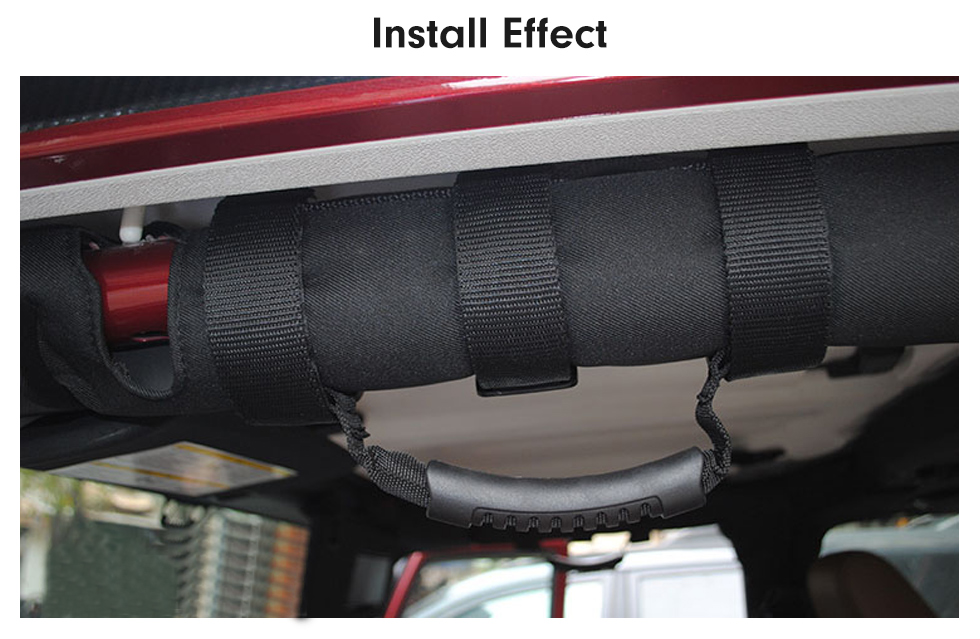Seicane Support de nylon épais Bras de rouleau Ensemble de poignée de support latéral pour Jeep Wrangler / Véhicules universels Accessoires de voiture