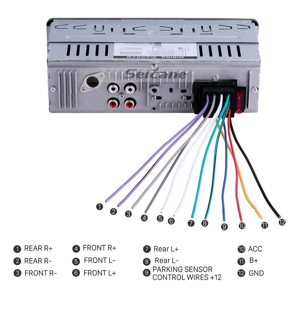 Seicane Universal Din Din Audio Llamadas manos libres Bluetooth Reproductor de MP3 Radio FM estéreo de coche con 4 canales de salida USB SD Control remoto Aux