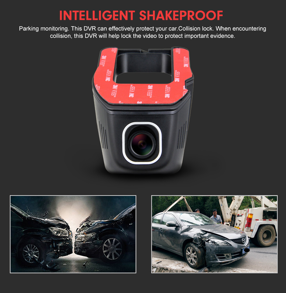 Seicane Hidden 170 Degree Wide Angle View HD Universal Car Driving Video Recorder with WIFI Phone Connection Display GPS Driving Trajectory Seicane Hidden 170 Degree Wide Angle View HD Universal Car Driving Video Recorder with WIFI Phone Connection Display GPS Driving Trajectory