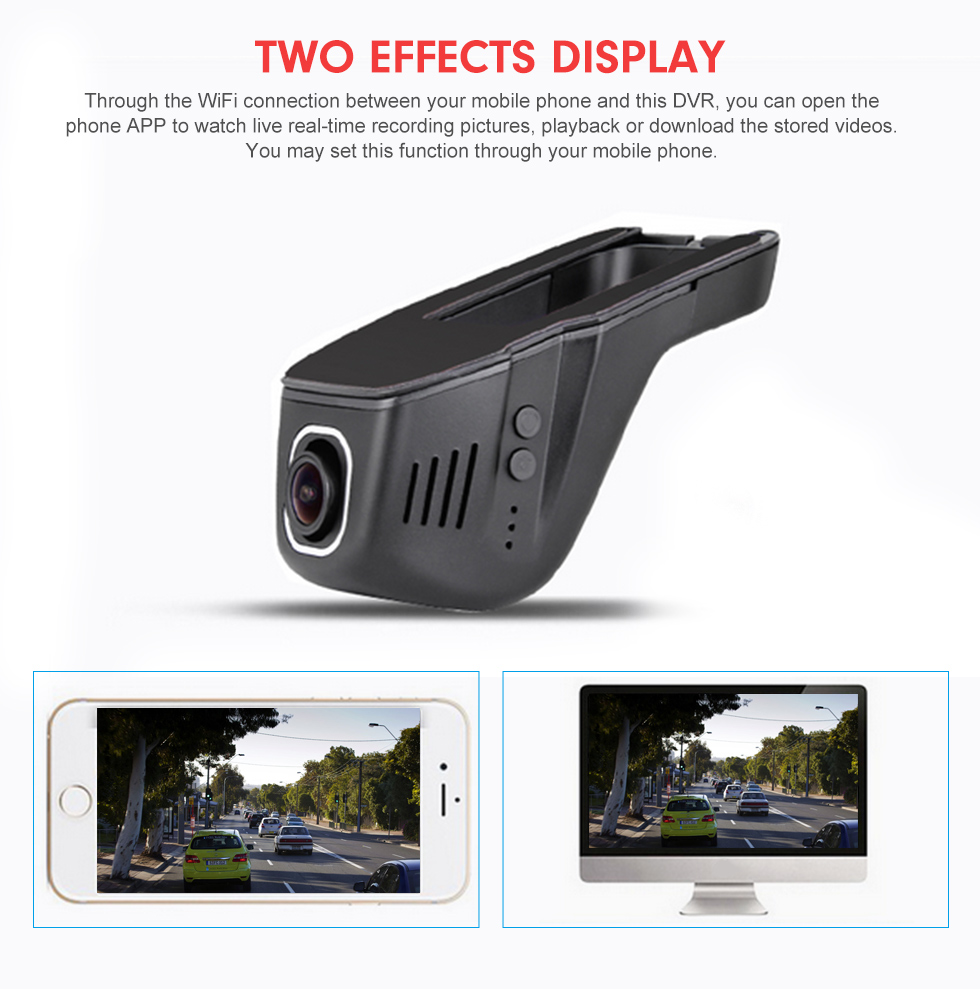 Seicane Hidden 170 Degree Wide Angle View HD Universal Car Driving Video Recorder with WIFI Phone Connection Display GPS Driving Trajectory Seicane Hidden 170 Degree Wide Angle View HD Universal Car Driving Video Recorder with WIFI Phone Connection Display GPS Driving Trajectory