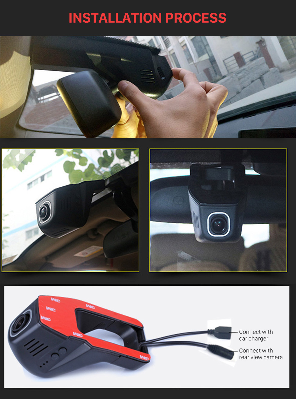 Seicane Hidden 170 Degree Wide Angle View HD Universal Car Driving Video Recorder with WIFI Phone Connection Display GPS Driving Trajectory Seicane Hidden 170 Degree Wide Angle View HD Universal Car Driving Video Recorder with WIFI Phone Connection Display GPS Driving Trajectory