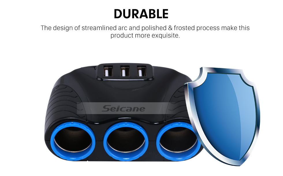 Seicane 3 USB Ports Routes 5V 3.1A High Power 120W Cigarette Lighter Socket Splitter Hub Charger Adapter for IPAD Phone GPS DVR MP3 Seicane 3 USB Ports Routes 5V 3.1A High Power 120W Cigarette Lighter Socket Splitter Hub Charger Adapter for IPAD Phone GPS DVR MP3