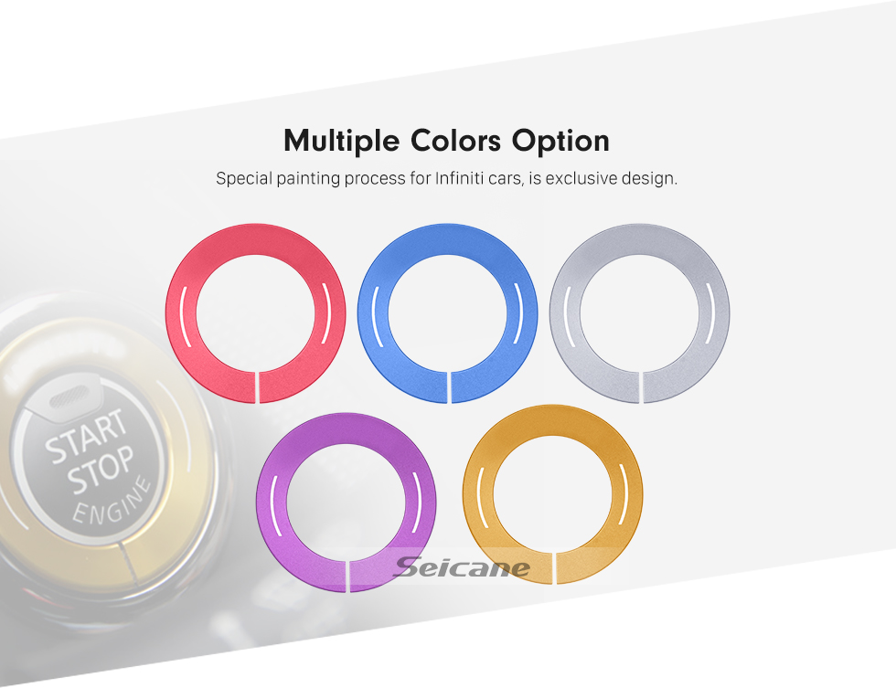 Seicane Multiple Colors Engine Start Button Decoration Sticker for Infiniti Car Styling Aluminum Alloy Ring Trim Seicane Multiple Colors Engine Start Button Decoration Sticker for Infiniti Car Styling Aluminum Alloy Ring Trim
