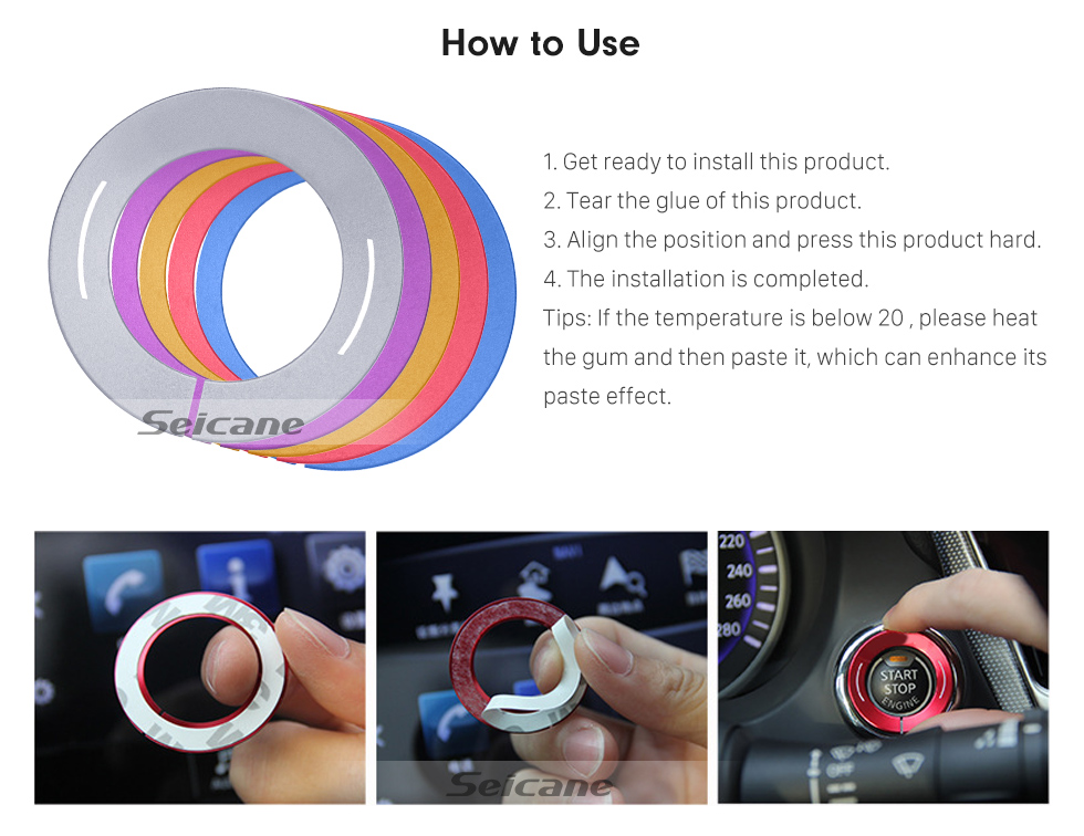 Seicane Multiple Colors Engine Start Button Decoration Sticker for Infiniti Car Styling Aluminum Alloy Ring Trim Seicane Multiple Colors Engine Start Button Decoration Sticker for Infiniti Car Styling Aluminum Alloy Ring Trim