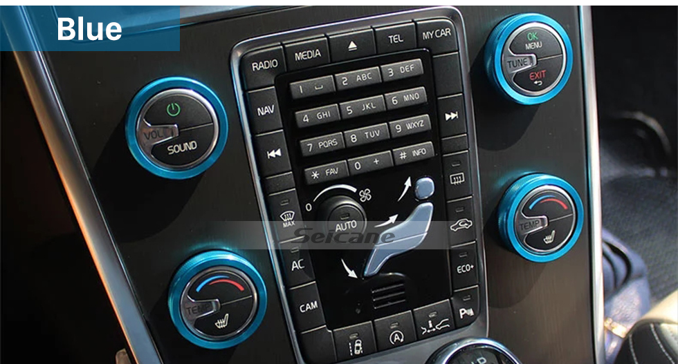 Seicane Colorful Air Conditioning Knobs Decoration Kit for 2011-2014 Volvo XC60 S60 V40 S80L Car Interior Stereo Audio Ring Cover kit Seicane Colorful Air Conditioning Knobs Decoration Kit for 2011-2014 Volvo XC60 S60 V40 S80L Car Interior Stereo Audio Ring Cover kit