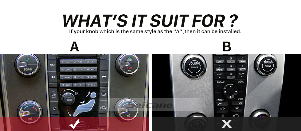Seicane Colorful Air Conditioning Knobs Decoration Kit for 2011-2014 Volvo XC60 S60 V40 S80L Car Interior Stereo Audio Ring Cover kit Seicane Colorful Air Conditioning Knobs Decoration Kit for 2011-2014 Volvo XC60 S60 V40 S80L Car Interior Stereo Audio Ring Cover kit