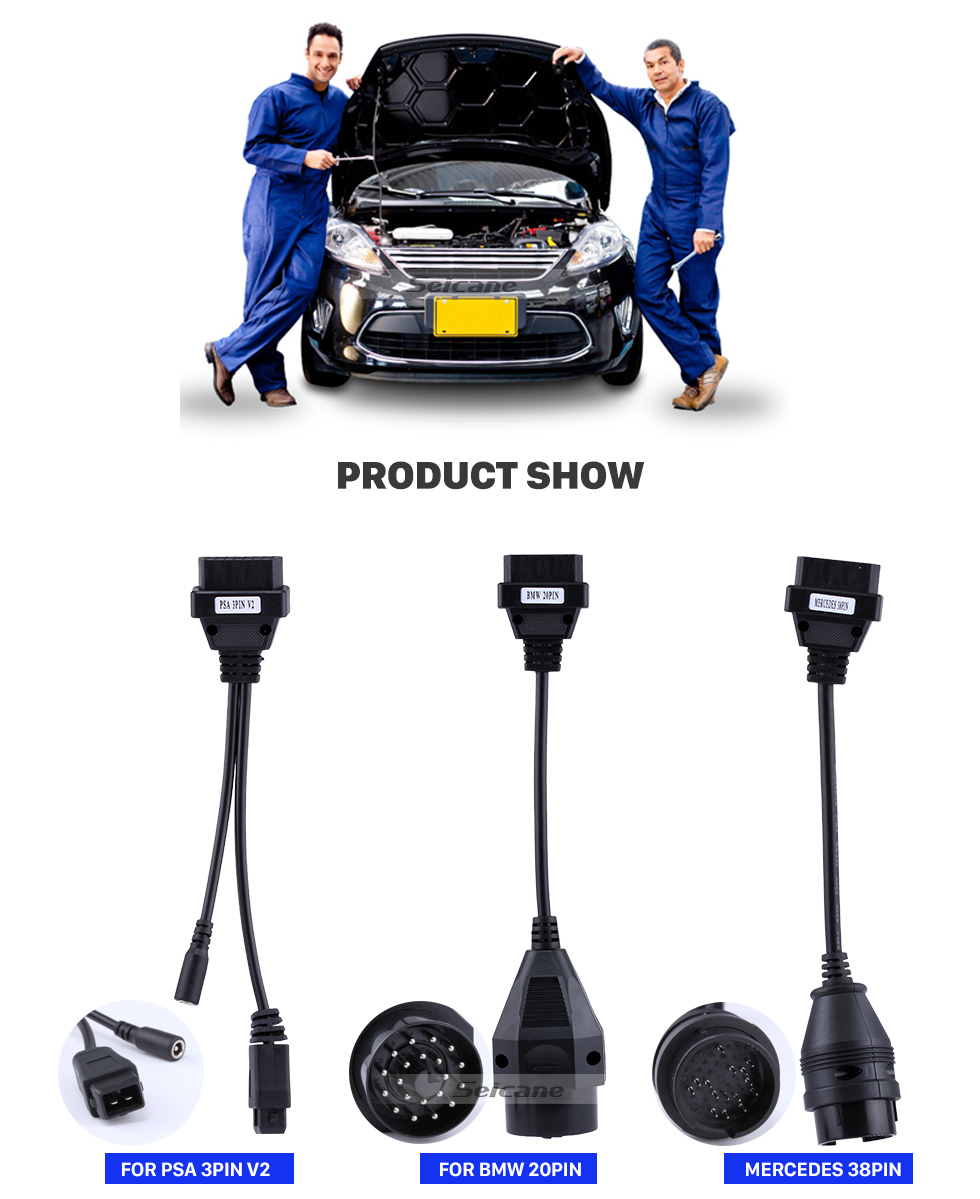 Seicane Cabos adaptáveis Conjunto completo 8 Cabos para cabos para CDP TCS Ferramenta de diagnóstico OBD2 Cabos Seicane Cabos adaptáveis Conjunto completo 8 Cabos para cabos para CDP TCS Ferramenta de diagnóstico OBD2 Cabos