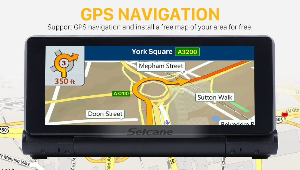 Seicane Android 5.1 HD 1280 * 480 Bildschirmauflösung Auto GPS-Navigation DVR Videokamera Unterstützung Musik 4G WiFi Bluetooth Freisprechen