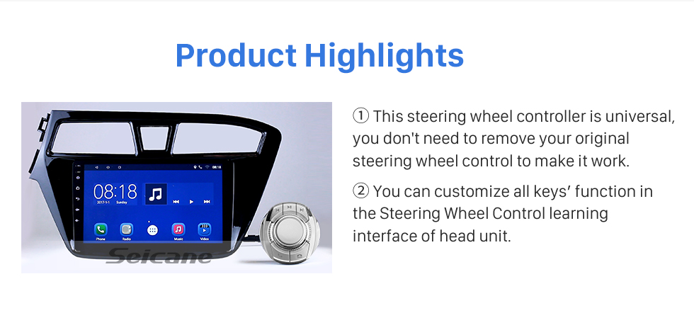 Seicane High-sensitive Universal Car Controller Steering Wheel Control For Car Stereo Radio GPS Navigation Cup Slot installation Plug and Play Seicane High-sensitive Universal Car Controller Steering Wheel Control For Car Stereo Radio GPS Navigation Cup Slot installation Plug and Play