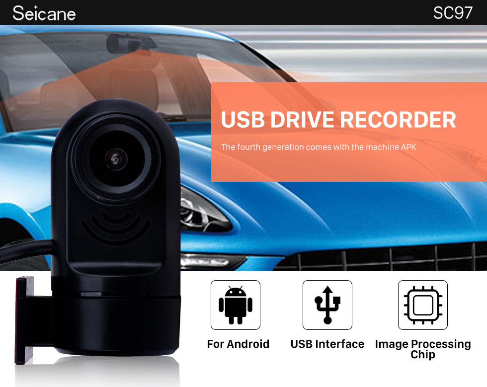 Seicane Máquina do carro APK gravador de unidade USB com chip sensor de alta qualidade através da interface USB para transmitir navegação de tela de alta definição, reprodução de imagens e outras funções