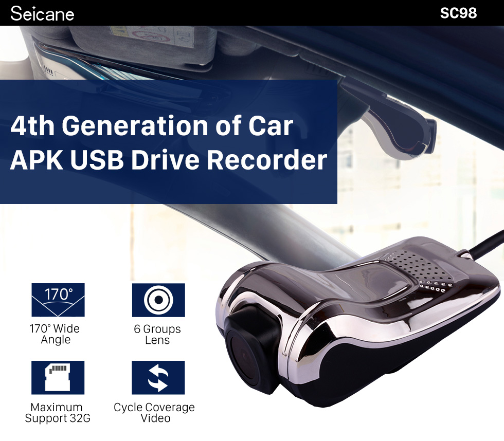 Seicane Visão noturna gravação cíclica automática da câmara de vídeo de USB do ângulo HD de 170 graus grande Seicane Visão noturna gravação cíclica automática da câmara de vídeo de USB do ângulo HD de 170 graus grande