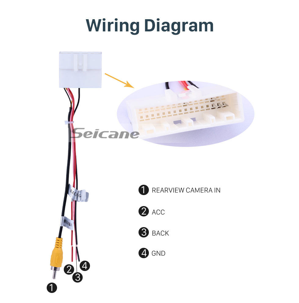 Seicane Adaptador de cámara retrovisora de respaldo Nissan