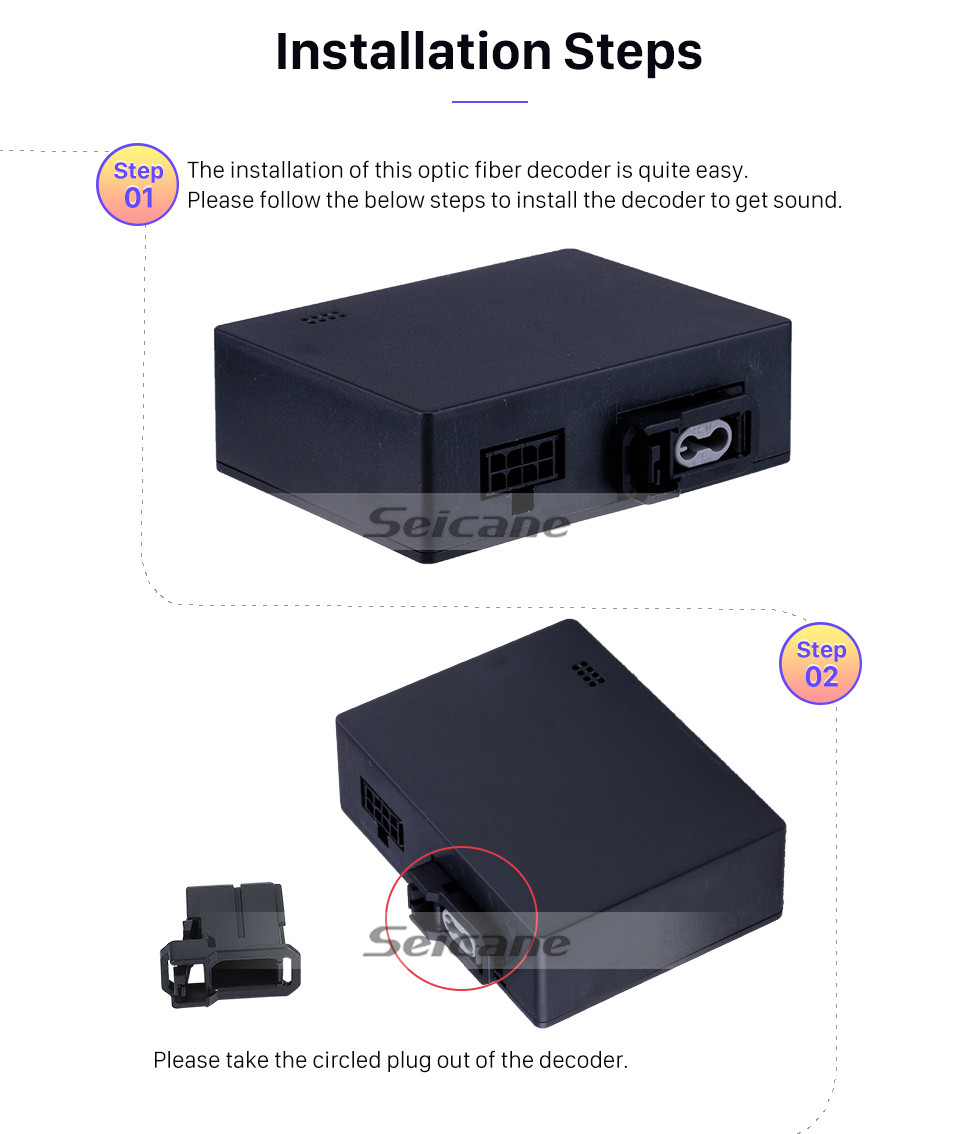 Seicane 2004-2012 Mercedes-Benz CLS-W219 CLS350 CLS500 CLS55 Car Optical Fiber Decoder Most Box Bose Harmon Kardon Audio Decoding DAC Interface Amplifier