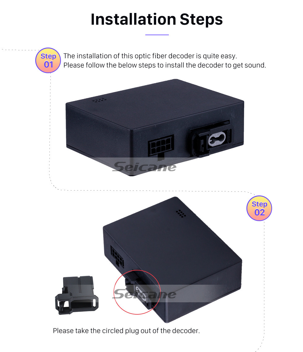 Seicane 2004-2012 Mercedes-Benz SLK W171 R171 SLK200 SLK280 SLK300 SLK350 SLK55 Car Optical Fiber Decoder Most Box Amplifier Bose Harmon Kardon Audio Decode Adapter