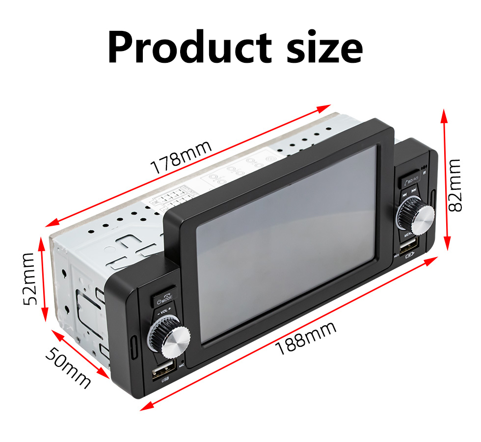 Seicane Reproductor MP5 para automóvil con soporte de pantalla digital de 7 pulgadas Radio FM Tarjeta TF Navegación GPS Sistema de audio Bluetooth Soporte Cámara retrovisora AUX DVR