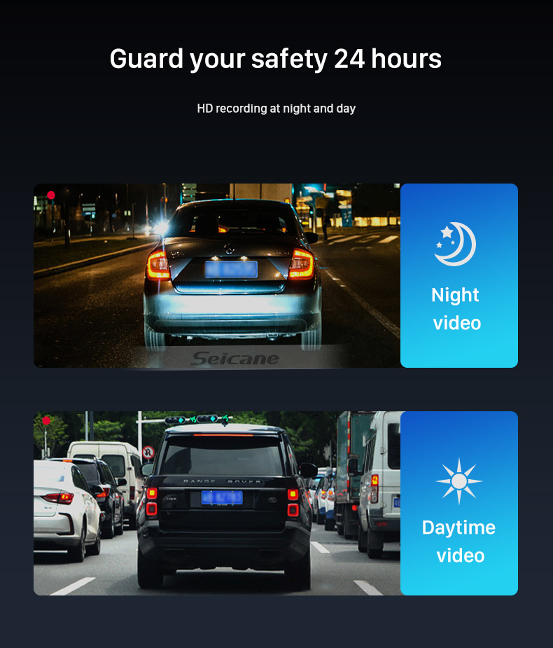 Seicane 9.66 inch 170 Degree Large Angle HD 1280*480 USB Video DVR Rearview Camera Automatic Cyclic Recording Seicane 9.66 inch 170 Degree Large Angle HD 1280*480 USB Video DVR Rearview Camera Automatic Cyclic Recording