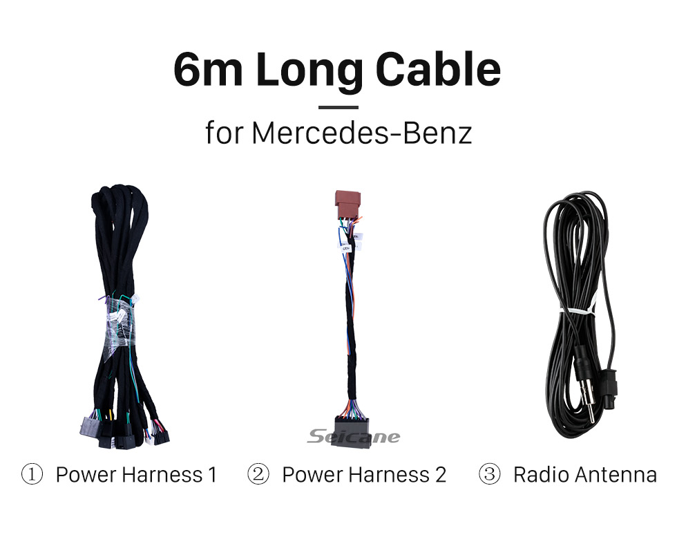 Seicane 6m Long Cable Power Harness Radio Antenna for Mercedes-Benz Radio GPS Navigation System