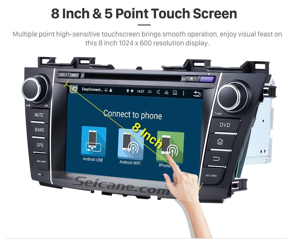 Seicane 2009-2012 Mazda PREMACY Android 7.1.1 DVD player Radio GPS navigation system Quad-core CPU 16G Flash Mirror link multi-touch screen OBD DVR Backup camera TV 3G WIFI USB SD Bluetooth Seicane 2009-2012 Mazda PREMACY Android 7.1.1 DVD player Radio GPS navigation system Quad-core CPU 16G Flash Mirror link multi-touch screen OBD DVR Backup camera TV 3G WIFI USB SD Bluetooth