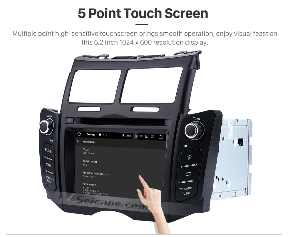 Seicane 2005-2011 Toyota YARIS OEM Autoradio Touch Screen Android 8.0 GPS navigation system with Bluetooth Mirror link OBD DVR TV USB SD 3G WIFI Rearview camera Seicane 2005-2011 Toyota YARIS OEM Autoradio Touch Screen Android 8.0 GPS navigation system with Bluetooth Mirror link OBD DVR TV USB SD 3G WIFI Rearview camera
