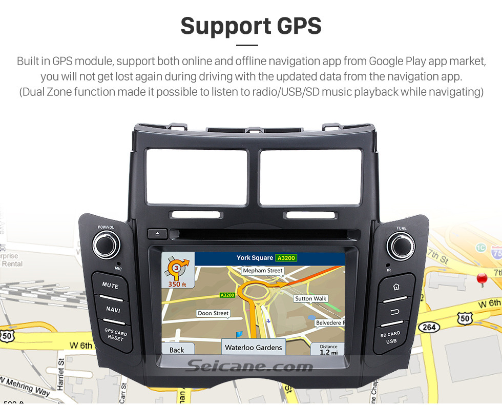 Seicane 2005-2011 Toyota YARIS OEM Autoradio Touch Screen Android 8.0 GPS navigation system with Bluetooth Mirror link OBD DVR TV USB SD 3G WIFI Rearview camera Seicane 2005-2011 Toyota YARIS OEM Autoradio Touch Screen Android 8.0 GPS navigation system with Bluetooth Mirror link OBD DVR TV USB SD 3G WIFI Rearview camera