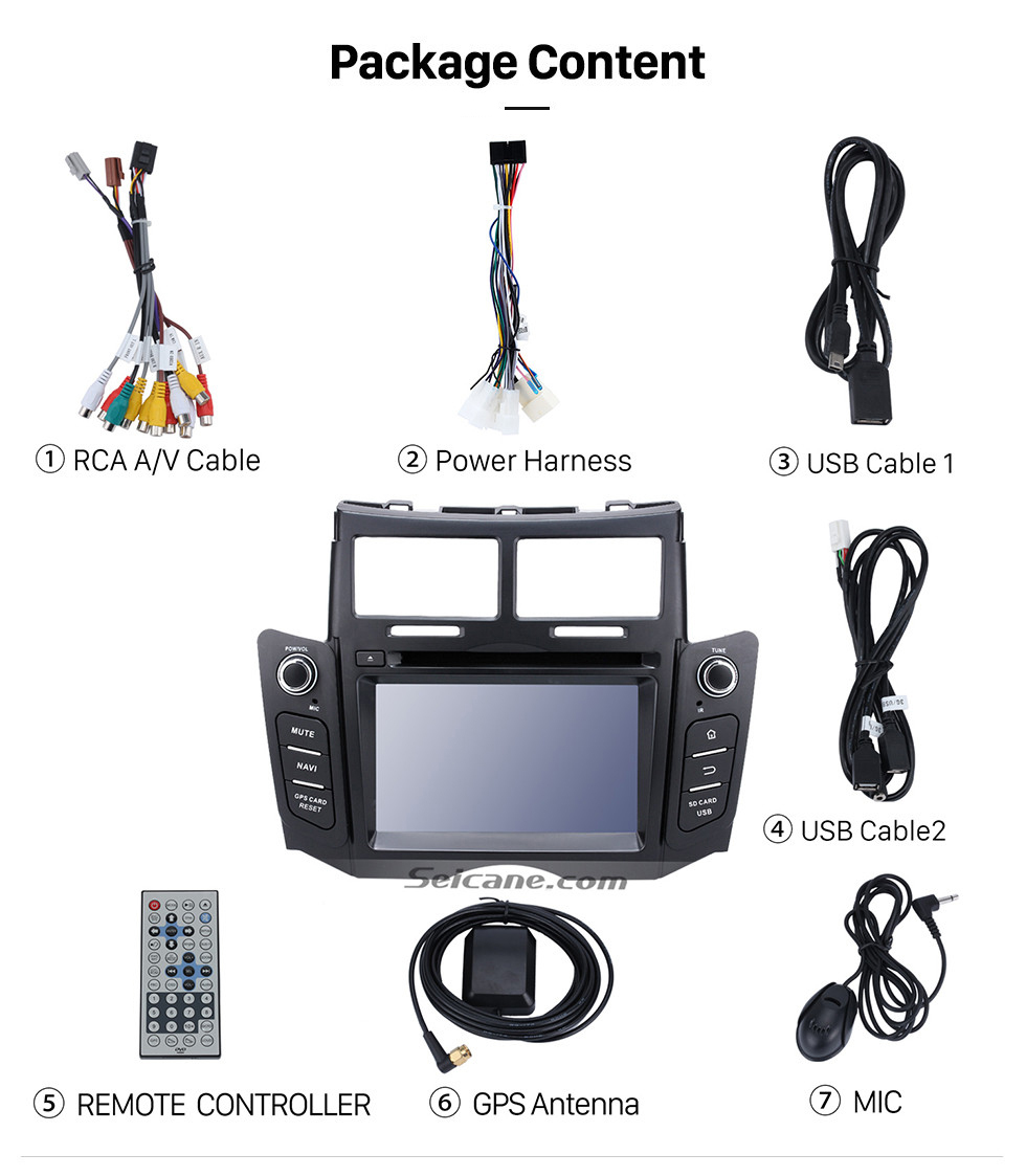 Seicane 2005-2011 Toyota YARIS OEM Autoradio Touch Screen Android 8.0 GPS navigation system with Bluetooth Mirror link OBD DVR TV USB SD 3G WIFI Rearview camera Seicane 2005-2011 Toyota YARIS OEM Autoradio Touch Screen Android 8.0 GPS navigation system with Bluetooth Mirror link OBD DVR TV USB SD 3G WIFI Rearview camera