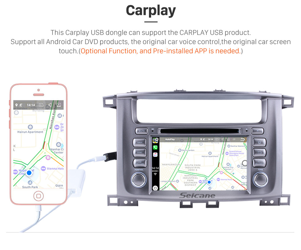 Seicane 1998-2007 Toyota Land Cruiser Android 7.1 GPS Radio navigation system with WIFI Bluetooth DVD player HD touch screen OBD DVR Backup camera TV 3G Mirror link USB SD 16G Flash Quad-core CPU Seicane 1998-2007 Toyota Land Cruiser Android 7.1 GPS Radio navigation system with WIFI Bluetooth DVD player HD touch screen OBD DVR Backup camera TV 3G Mirror link USB SD 16G Flash Quad-core CPU