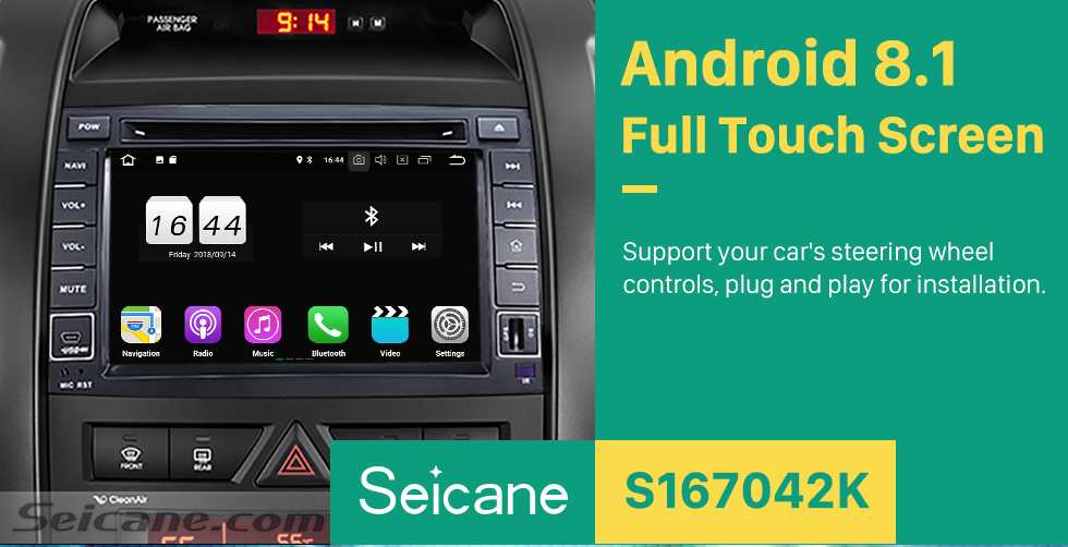 Seicane Aftermarket Android 8.1 Radio DVD Player Navigation System for 2010 2011 2012 KIA SORENTO with Bluetooth HD 1024*600 Touch Screen Mirror link GPS OBD2 DVR TV USB SD 3G WIFI Rearview Camera 16G Flash Quad-core CPU HD 1080P Video Steering Wheel Control Seicane Aftermarket Android 8.1 Radio DVD Player Navigation System for 2010 2011 2012 KIA SORENTO with Bluetooth HD 1024*600 Touch Screen Mirror link GPS OBD2 DVR TV USB SD 3G WIFI Rearview Camera 16G Flash Quad-core CPU HD 1080P Video Steering Wheel Control