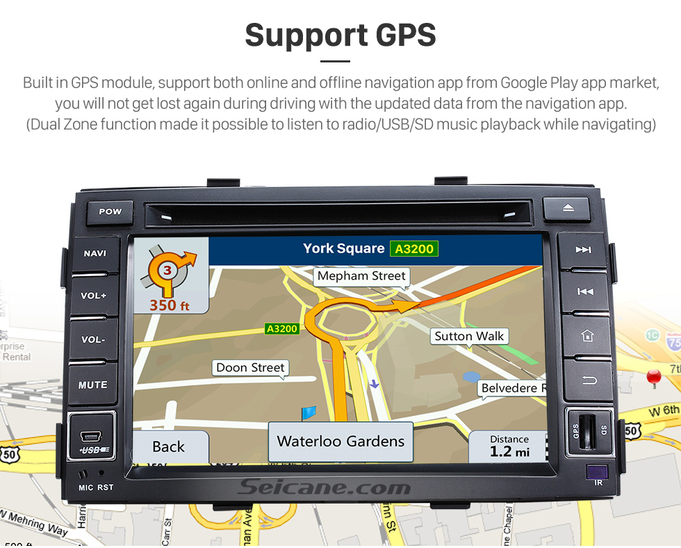 Seicane Aftermarket Android 8.1 Radio DVD Player Navigation System for 2010 2011 2012 KIA SORENTO with Bluetooth HD 1024*600 Touch Screen Mirror link GPS OBD2 DVR TV USB SD 3G WIFI Rearview Camera 16G Flash Quad-core CPU HD 1080P Video Steering Wheel Control Seicane Aftermarket Android 8.1 Radio DVD Player Navigation System for 2010 2011 2012 KIA SORENTO with Bluetooth HD 1024*600 Touch Screen Mirror link GPS OBD2 DVR TV USB SD 3G WIFI Rearview Camera 16G Flash Quad-core CPU HD 1080P Video Steering Wheel Control