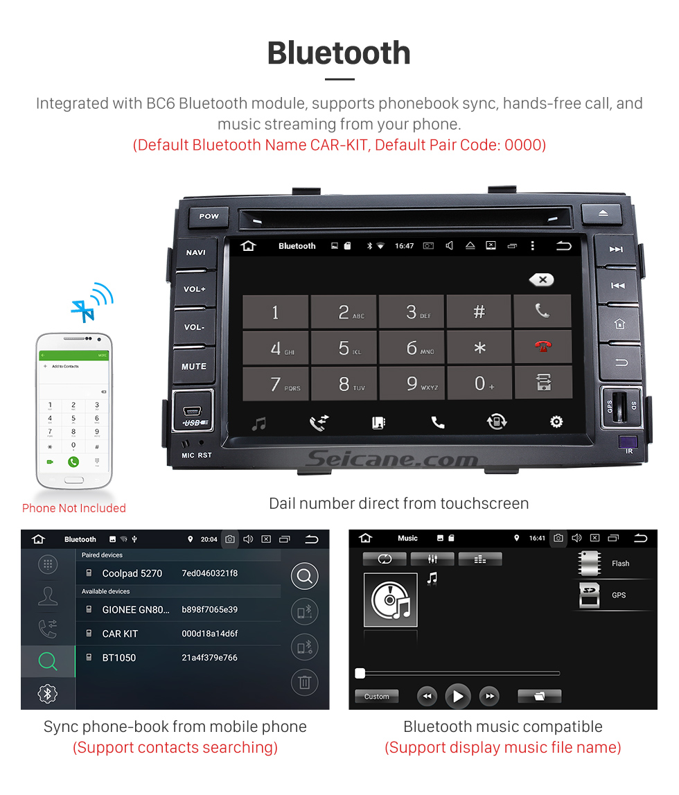 Seicane Aftermarket Android 8.1 Radio DVD Player Navigation System for 2010 2011 2012 KIA SORENTO with Bluetooth HD 1024*600 Touch Screen Mirror link GPS OBD2 DVR TV USB SD 3G WIFI Rearview Camera 16G Flash Quad-core CPU HD 1080P Video Steering Wheel Control Seicane Aftermarket Android 8.1 Radio DVD Player Navigation System for 2010 2011 2012 KIA SORENTO with Bluetooth HD 1024*600 Touch Screen Mirror link GPS OBD2 DVR TV USB SD 3G WIFI Rearview Camera 16G Flash Quad-core CPU HD 1080P Video Steering Wheel Control