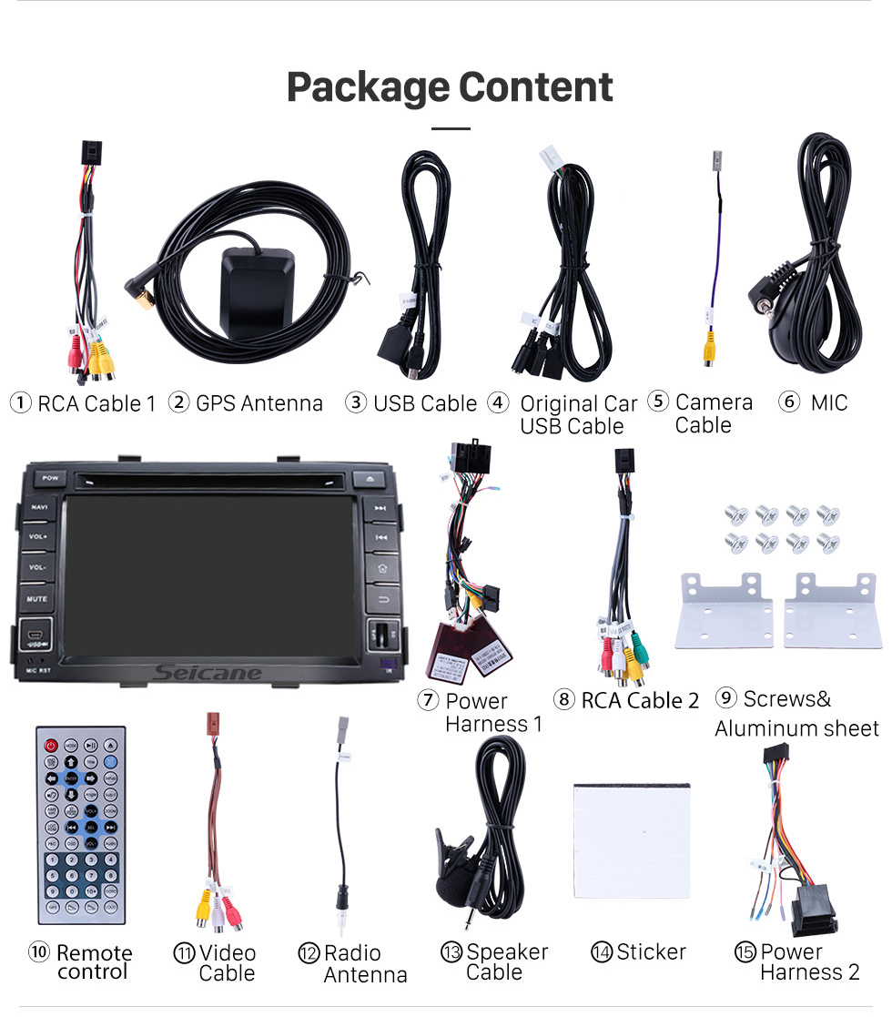Seicane Aftermarket Android 8.1 Radio DVD Player Navigation System for 2010 2011 2012 KIA SORENTO with Bluetooth HD 1024*600 Touch Screen Mirror link GPS OBD2 DVR TV USB SD 3G WIFI Rearview Camera 16G Flash Quad-core CPU HD 1080P Video Steering Wheel Control Seicane Aftermarket Android 8.1 Radio DVD Player Navigation System for 2010 2011 2012 KIA SORENTO with Bluetooth HD 1024*600 Touch Screen Mirror link GPS OBD2 DVR TV USB SD 3G WIFI Rearview Camera 16G Flash Quad-core CPU HD 1080P Video Steering Wheel Control