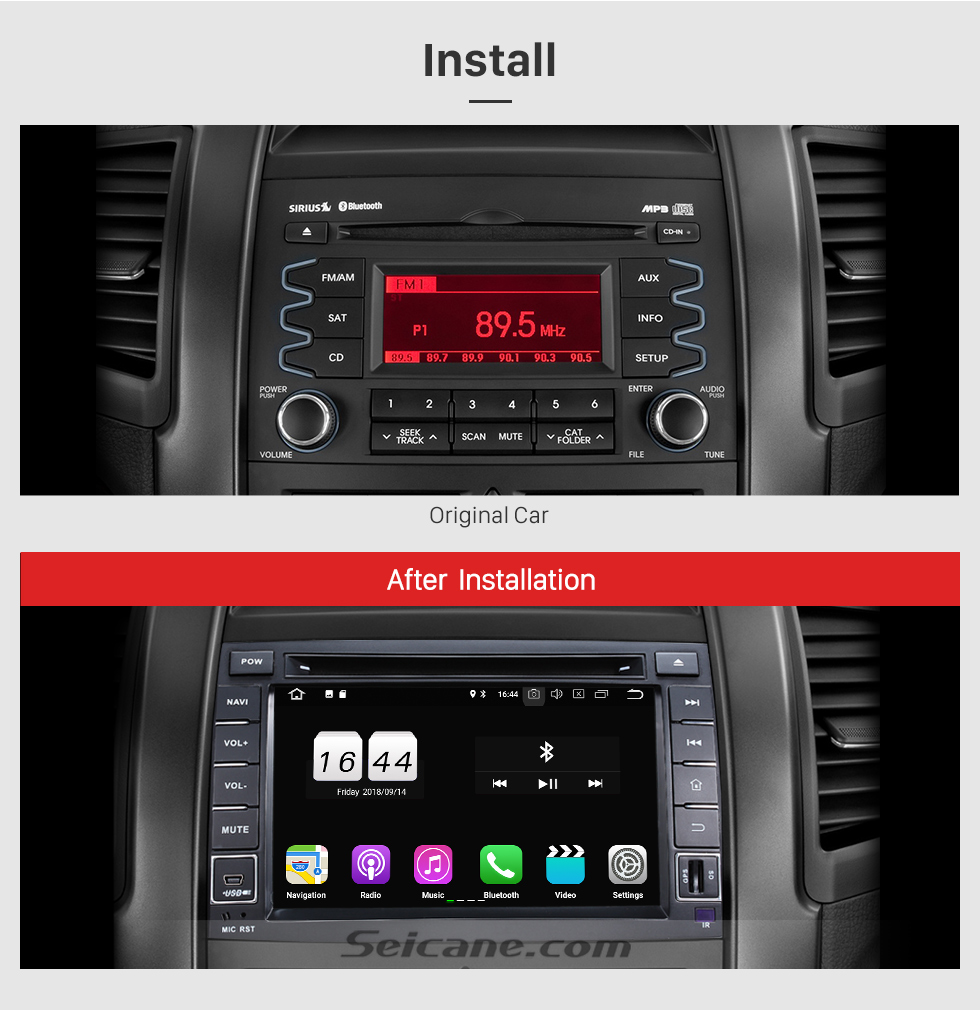 Seicane Aftermarket Android 8.1 Radio DVD Player Navigation System for 2010 2011 2012 KIA SORENTO with Bluetooth HD 1024*600 Touch Screen Mirror link GPS OBD2 DVR TV USB SD 3G WIFI Rearview Camera 16G Flash Quad-core CPU HD 1080P Video Steering Wheel Control Seicane Aftermarket Android 8.1 Radio DVD Player Navigation System for 2010 2011 2012 KIA SORENTO with Bluetooth HD 1024*600 Touch Screen Mirror link GPS OBD2 DVR TV USB SD 3G WIFI Rearview Camera 16G Flash Quad-core CPU HD 1080P Video Steering Wheel Control