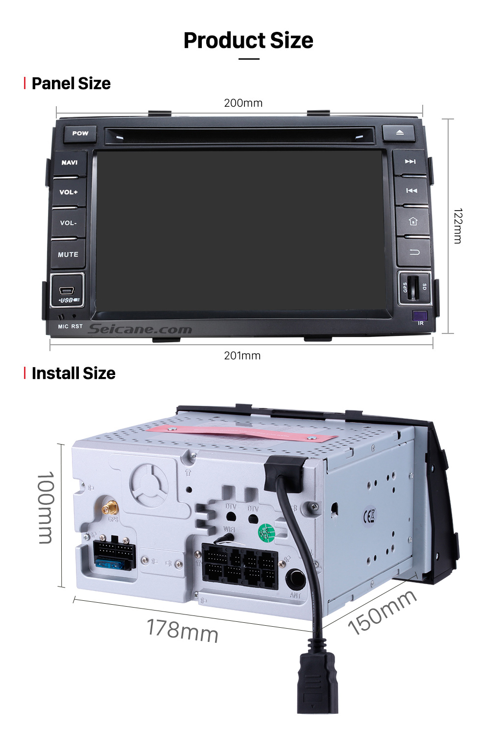 Seicane Aftermarket Android 8.1 Radio DVD Player Navigation System for 2010 2011 2012 KIA SORENTO with Bluetooth HD 1024*600 Touch Screen Mirror link GPS OBD2 DVR TV USB SD 3G WIFI Rearview Camera 16G Flash Quad-core CPU HD 1080P Video Steering Wheel Control Seicane Aftermarket Android 8.1 Radio DVD Player Navigation System for 2010 2011 2012 KIA SORENTO with Bluetooth HD 1024*600 Touch Screen Mirror link GPS OBD2 DVR TV USB SD 3G WIFI Rearview Camera 16G Flash Quad-core CPU HD 1080P Video Steering Wheel Control